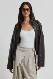Leather Bomber Jacket