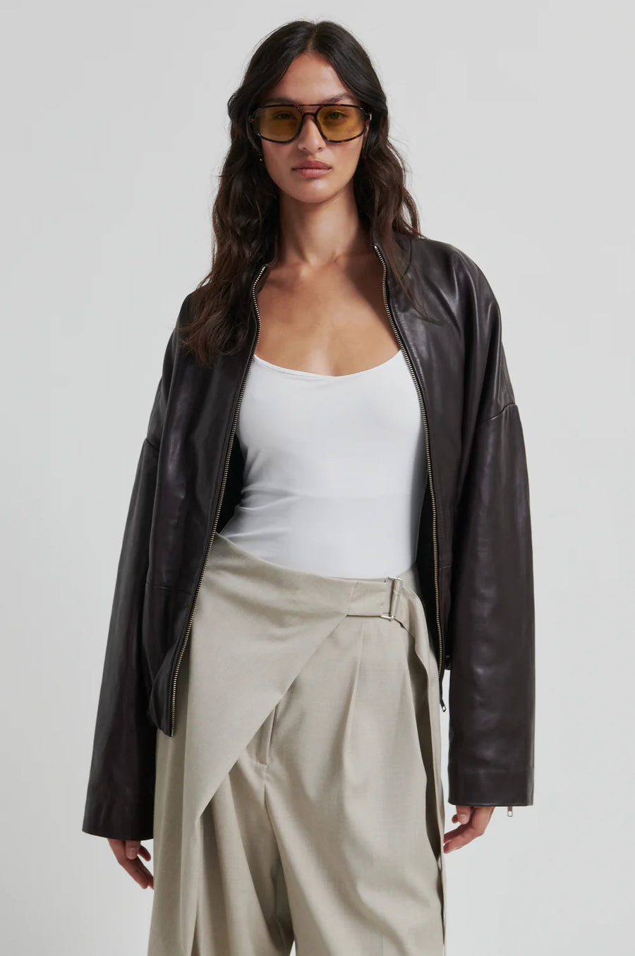 Leather Bomber Jacket