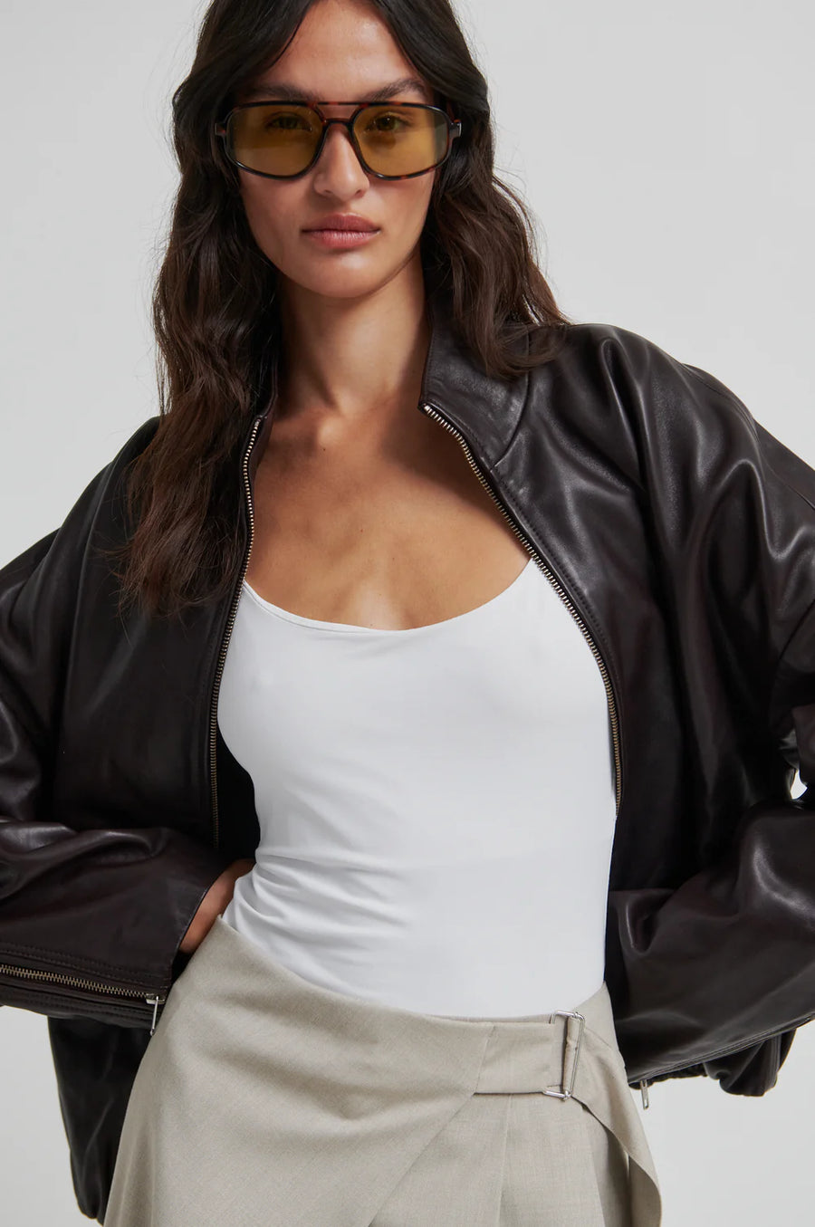 Leather Bomber Jacket