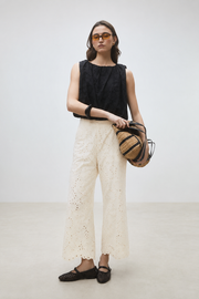 Jane Pants with Geometric Embroideries