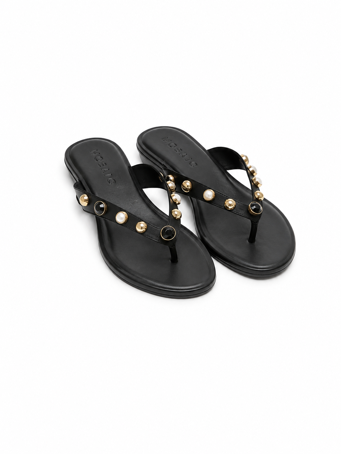 Mosaic Embellished Flat Sandals