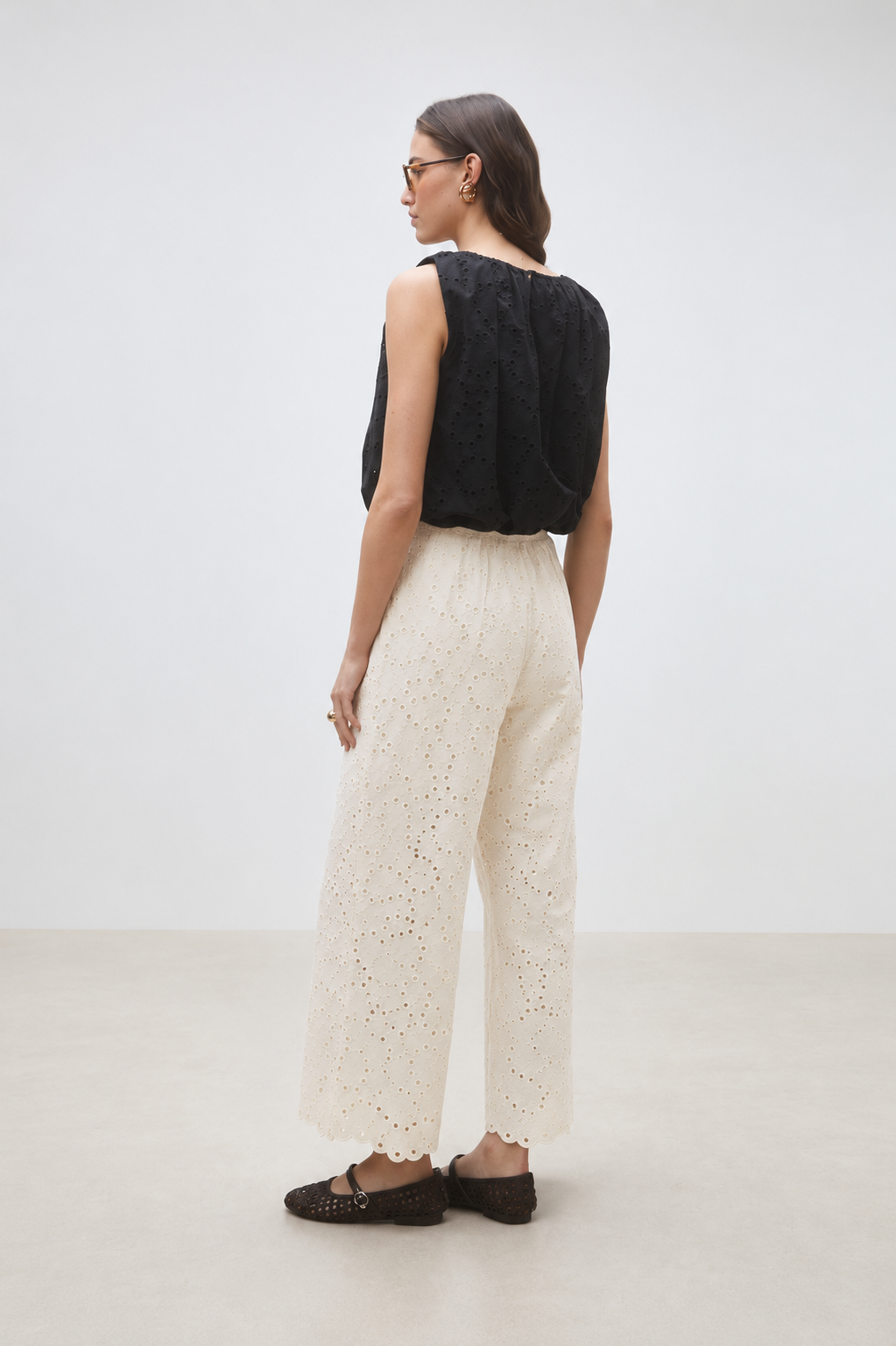Jane Pants with Geometric Embroideries