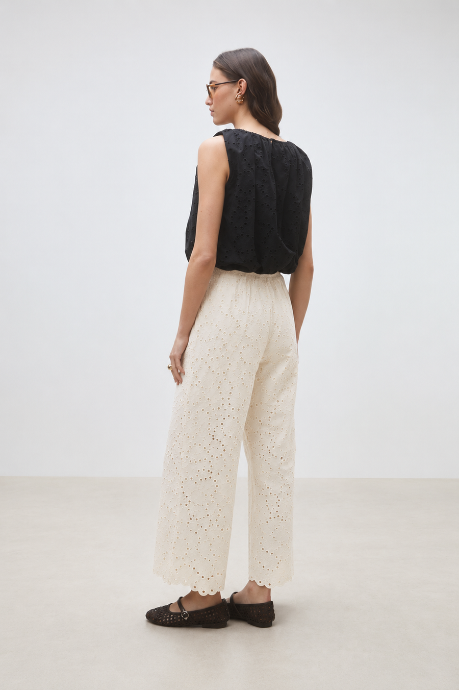 Jane Pants with Geometric Embroideries