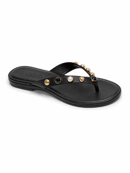 Mosaic Embellished Flat Sandals