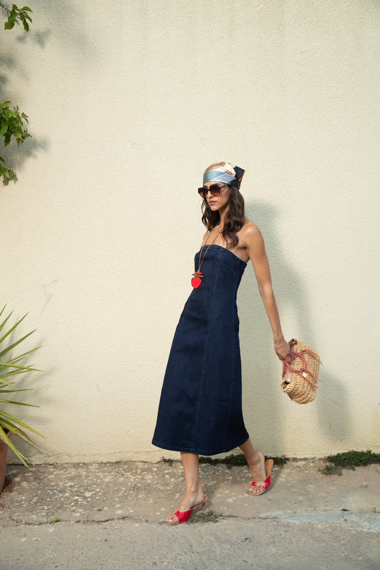 Strapless Denim Dress