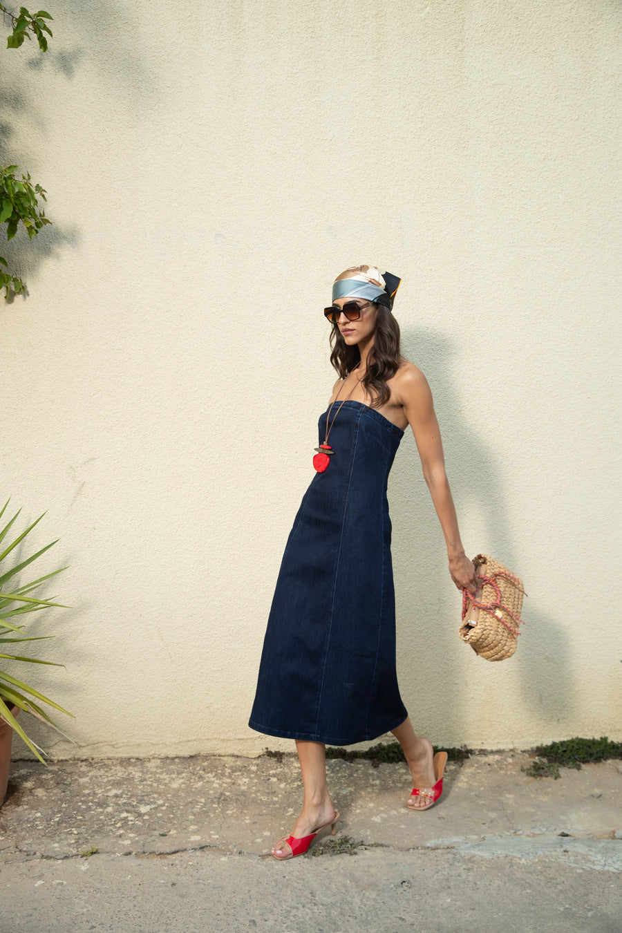 Strapless Denim Dress