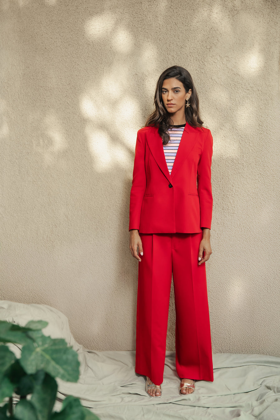 Straight Leg Red Pants