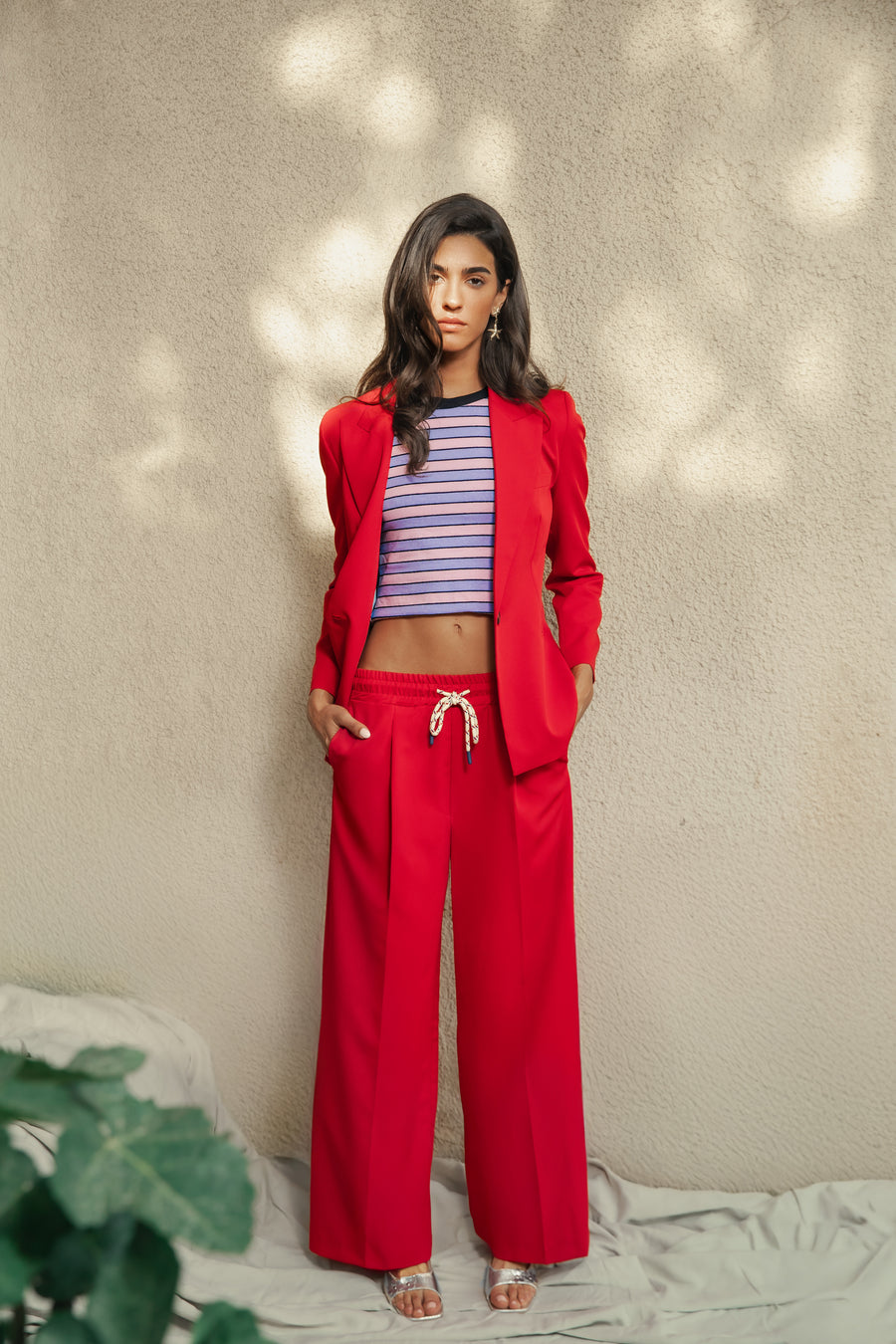 Straight Leg Red Pants