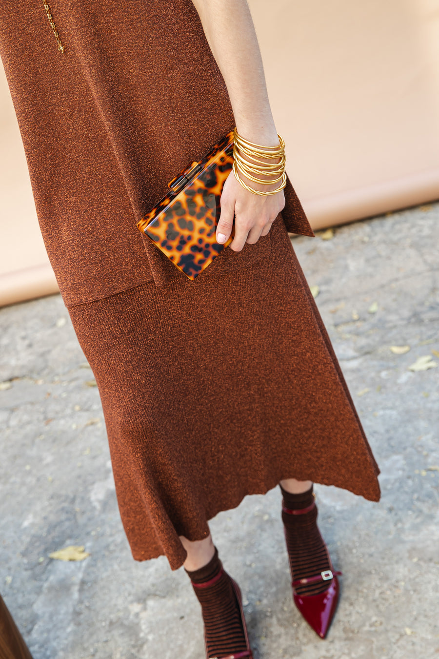 Vicolo Brown Knit Skirt