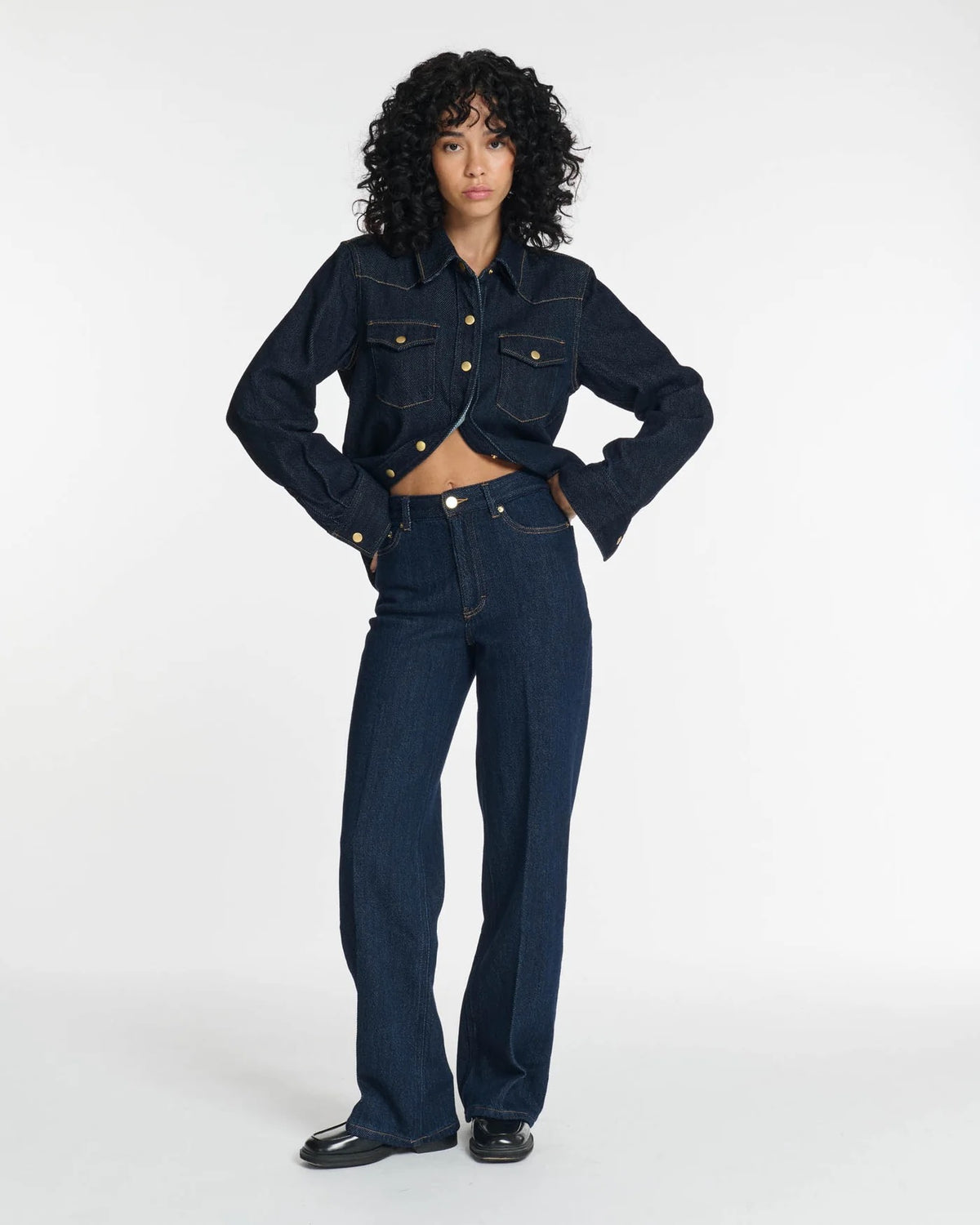 Straight Cut Denim Pants