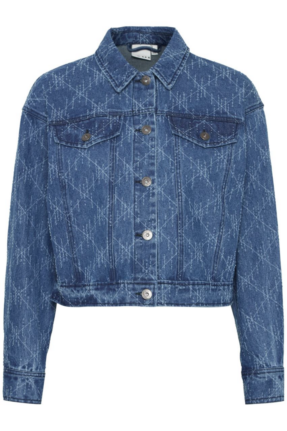 Denim Jacket with Geometric Pattern