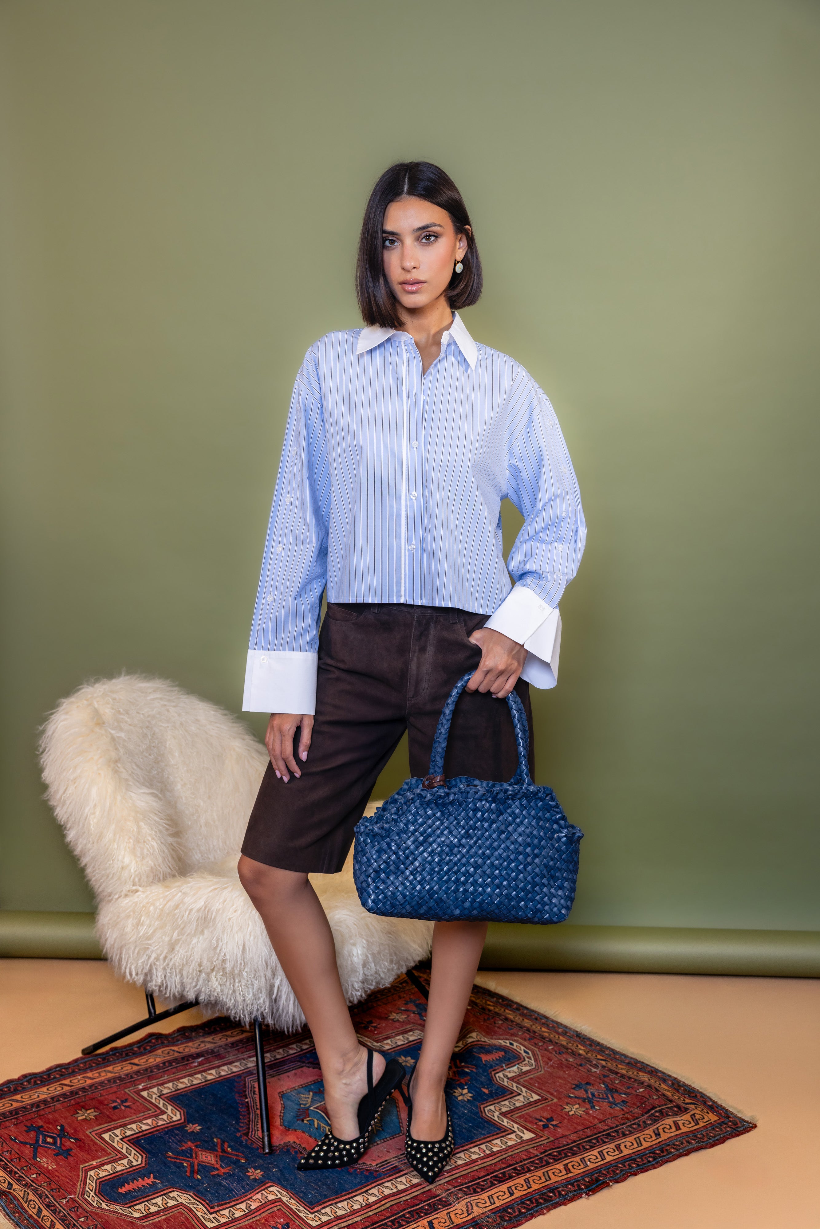 Suede Knee Length Shorts