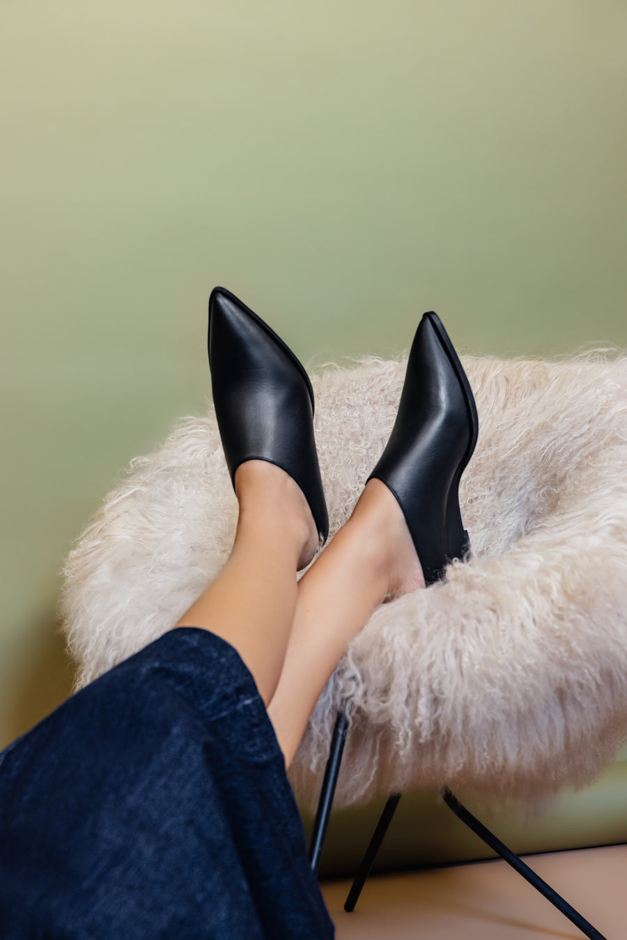 Mule Faux Leather Heels
