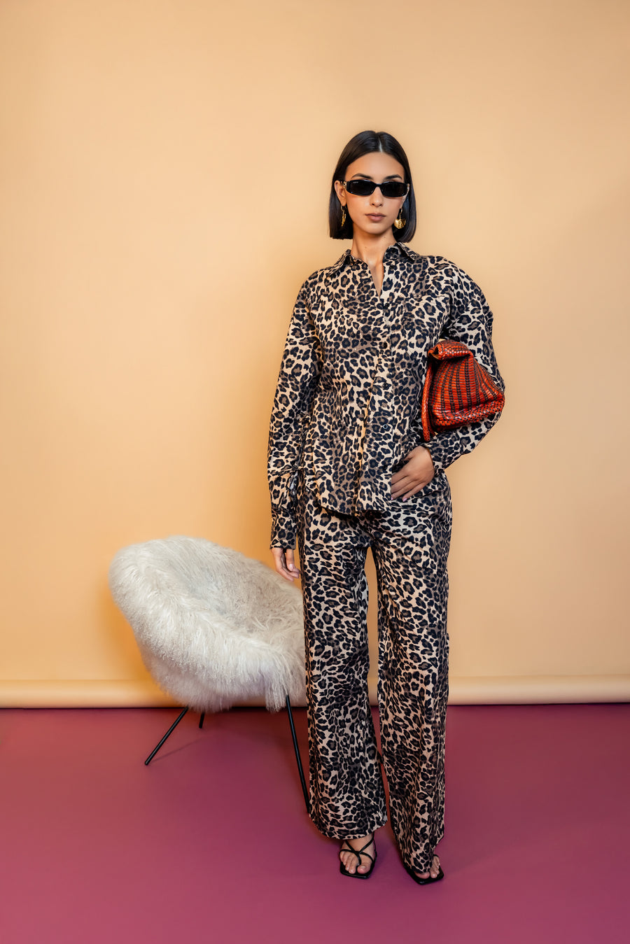 Leopard Print Shirt with Open Sides