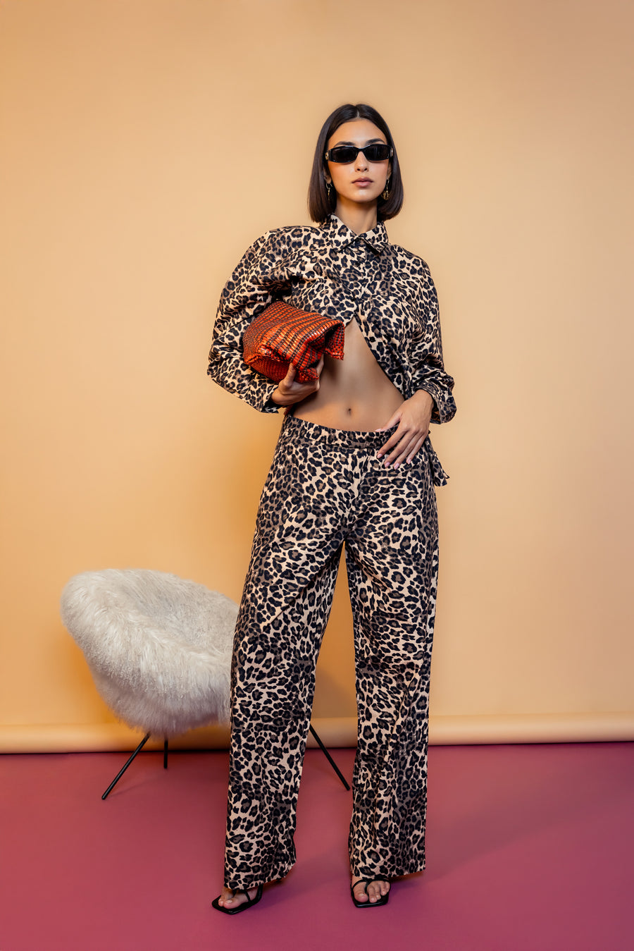 Leopard Print Shirt with Open Sides