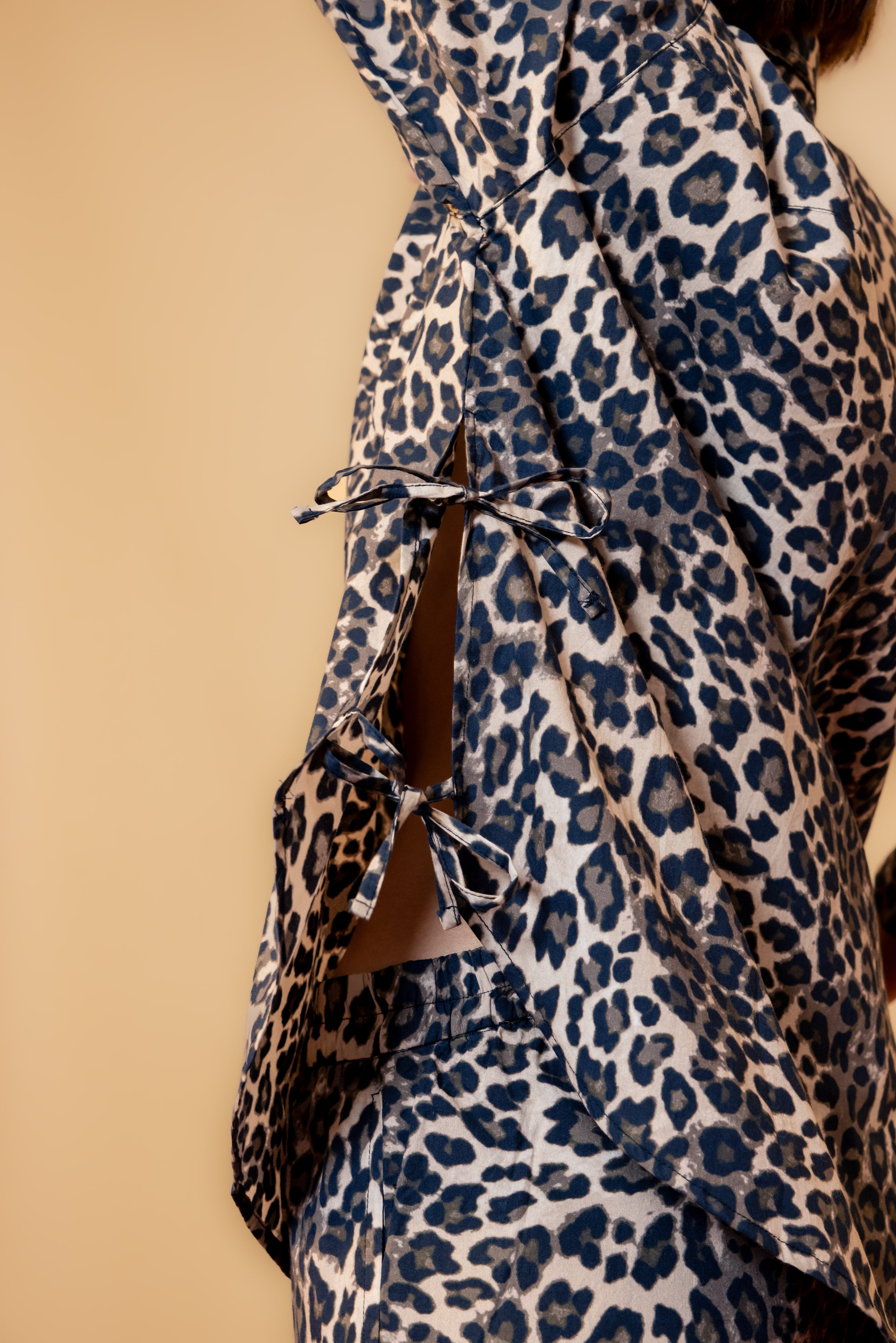 Leopard Print Shirt with Open Sides