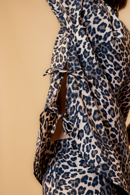 Leopard Print Shirt with Open Sides