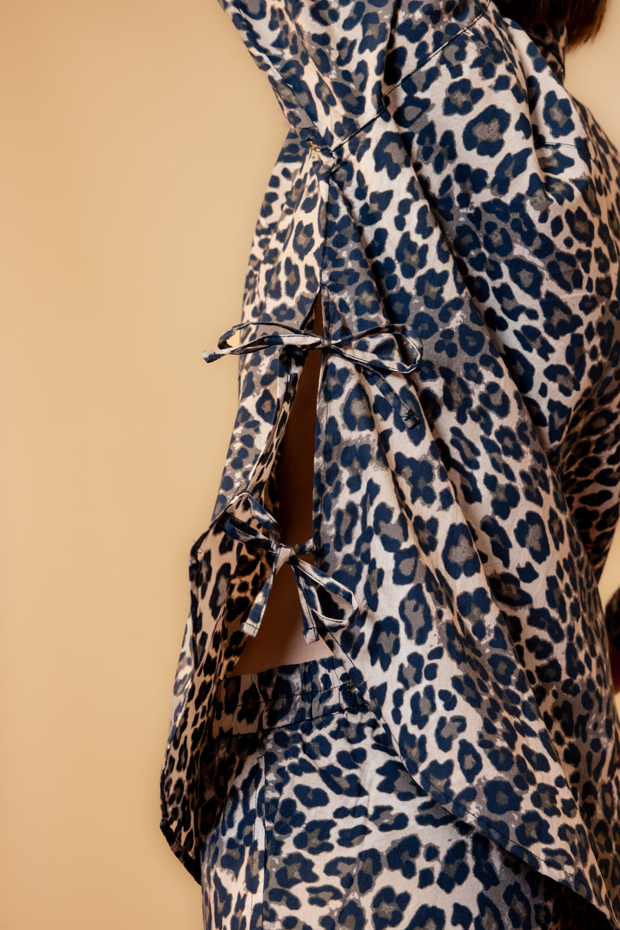 Leopard Print Shirt with Open Sides