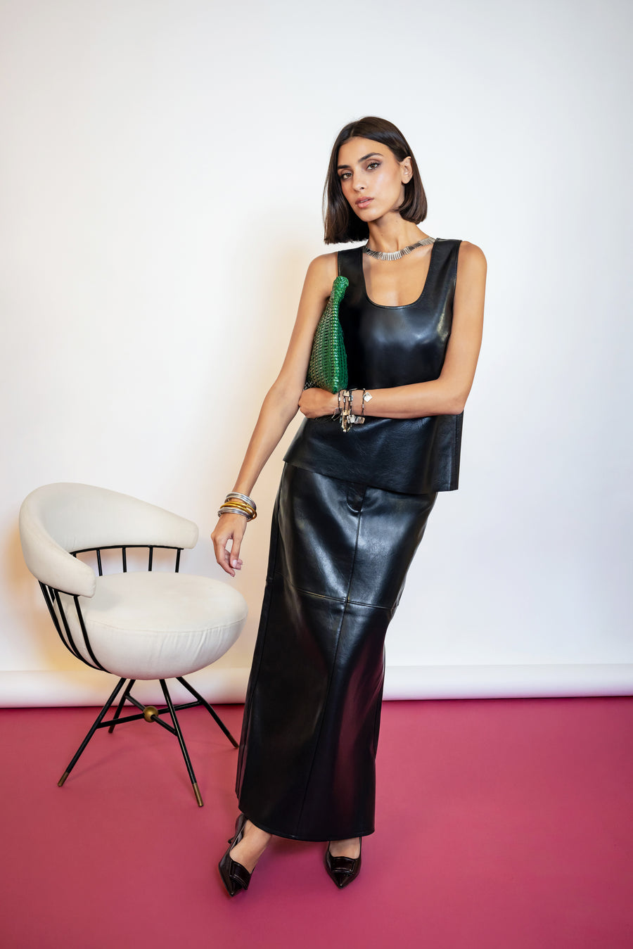 Faux Leather Skirt