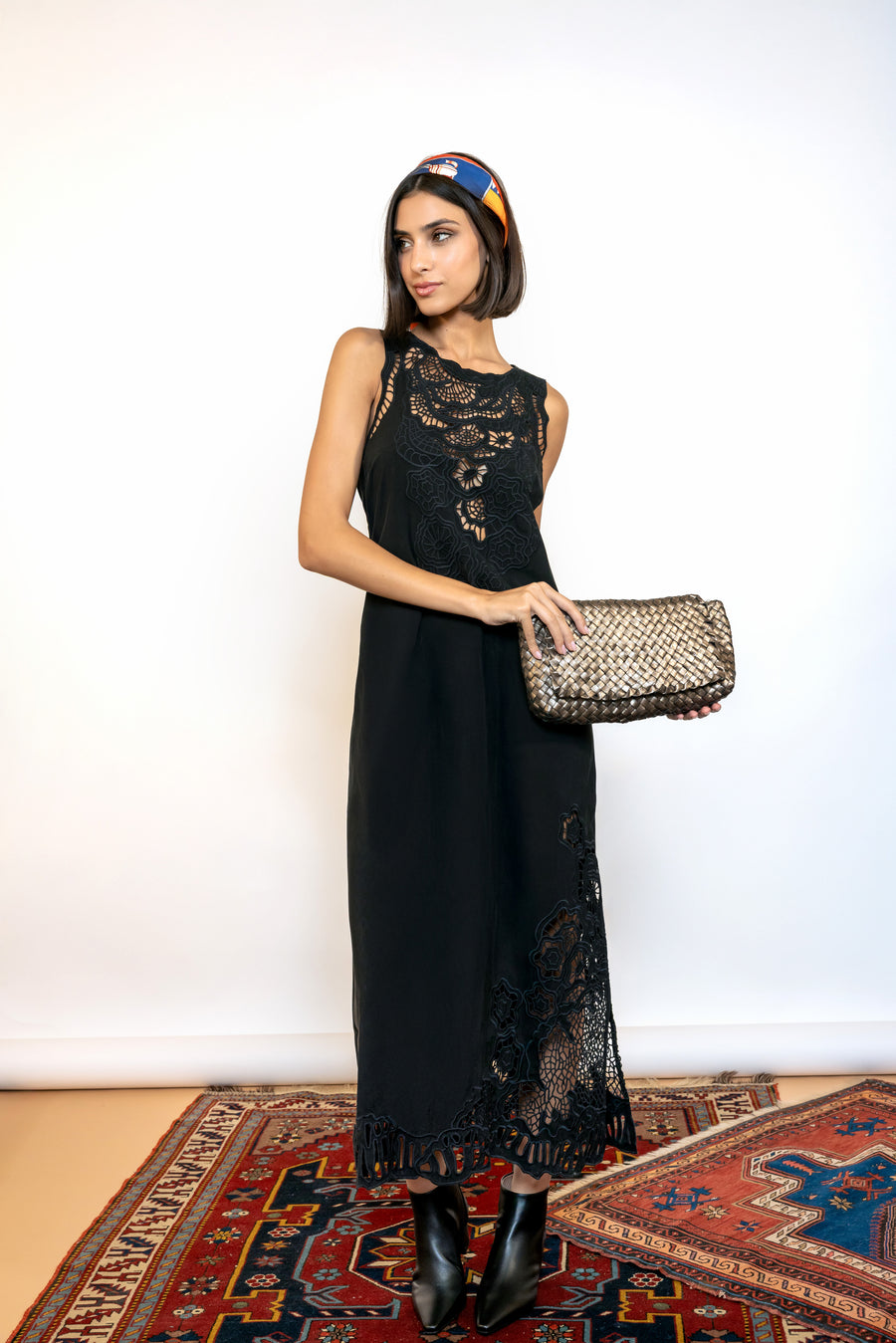 Long Black Lace Dress with Slit