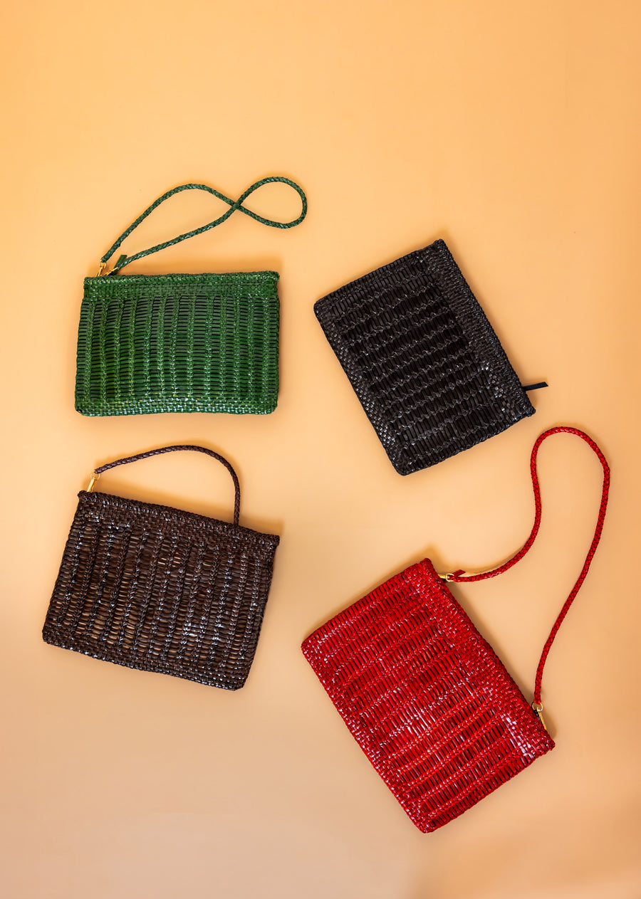 Woven Leather Clutch Bag