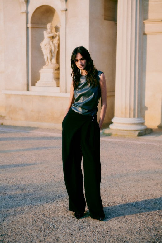 Faux Leather Sleeveless Top