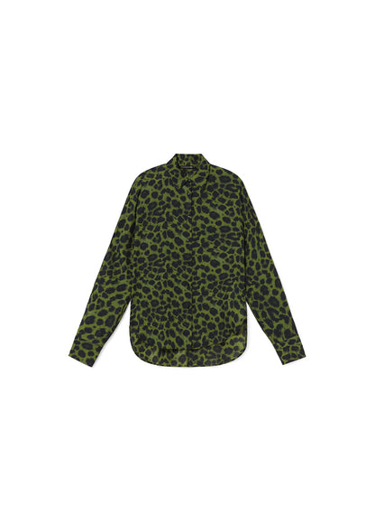 Animal Print Shirt with Tie Detail