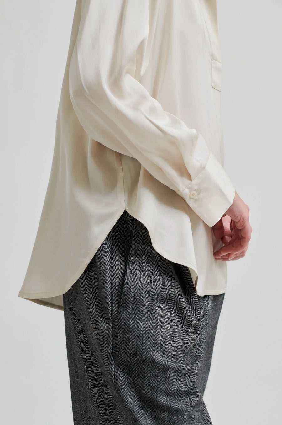 Silky Open-neck Blouse