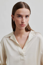 Silky Open-neck Blouse
