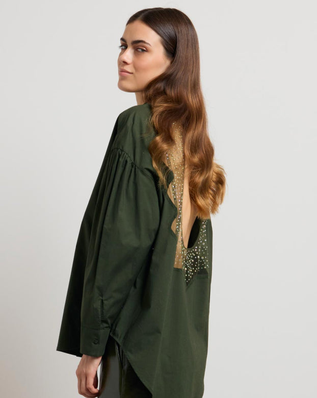 Open Back Button Shirt
