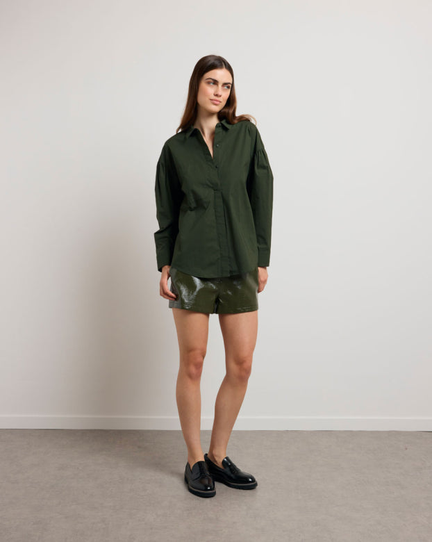 Open Back Button Shirt