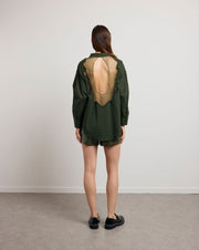 Open Back Button Shirt