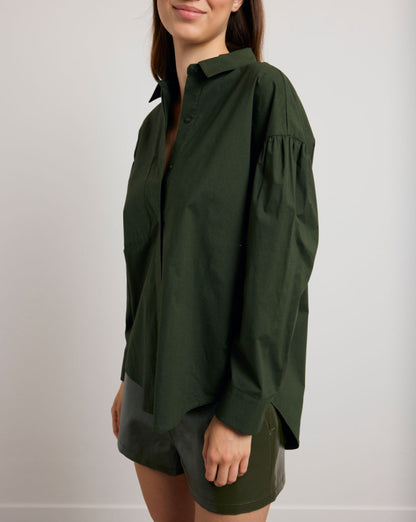 Open Back Button Shirt